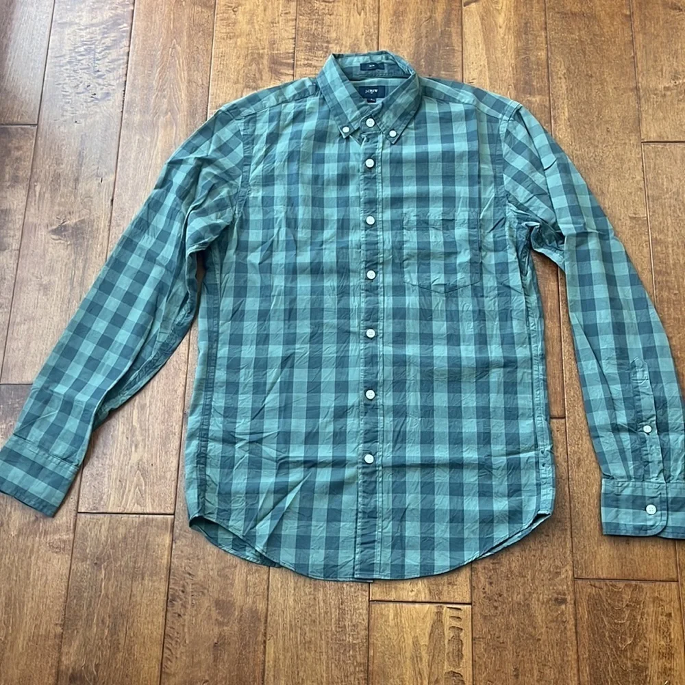 J Crew Plaid Button Down Casual Shirt Slim Fit Size S
